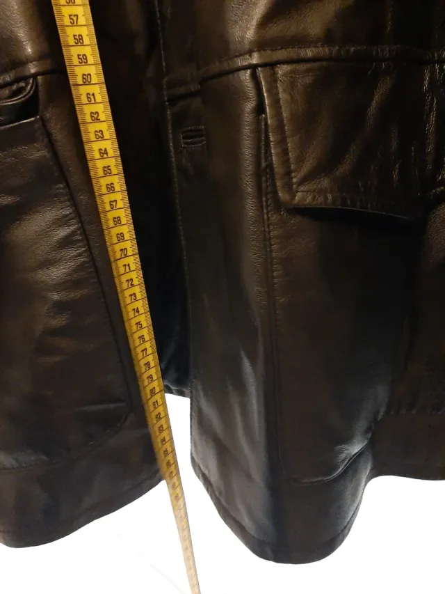 Giaccone Vera Tella Pelle Nero Uomo Tg 50