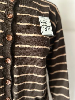 Cardigan vintage a righe taglia unica