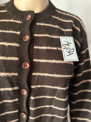 Cardigan vintage a righe taglia unica