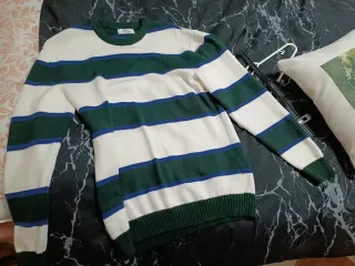 Jersey rayas hombre verde y blanco