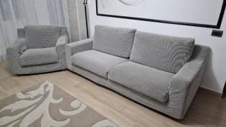 Divano 3 posti + poltrona grigi