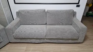 Divano 3 posti + poltrona grigi