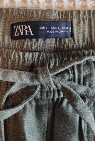 Pantalón Zara Verde Talla S