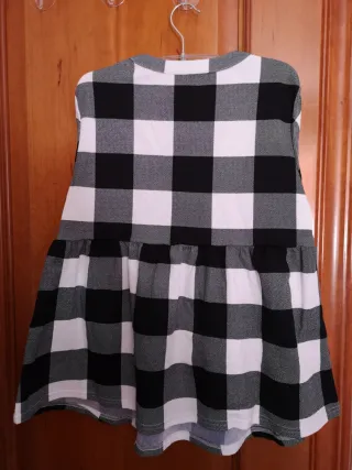 Blusa Premamá Shein Cuadros Blanco y Negro