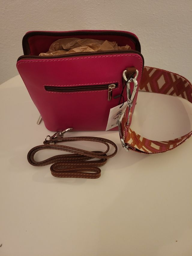 Bolso rosa y multicolor