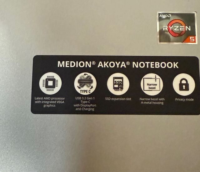 Portátil Medion Gris Plata