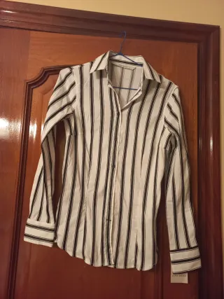 Camisa Zara Basic Talla S Rayas