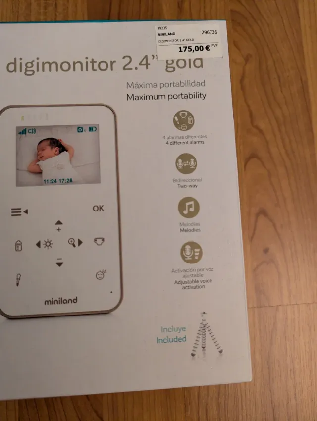 Cámara Vigilabebés Miniland Digimonitor 2.4 Gold