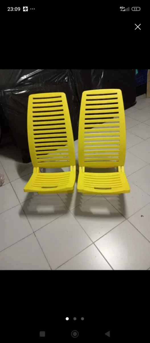 2 Sillas de Playa Amarillas Plegables