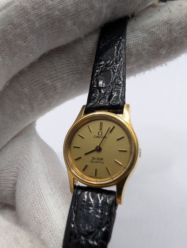 Omega De Ville Dama - Oro Placcato Quarzo