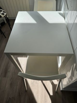 Mesa extensible blanca