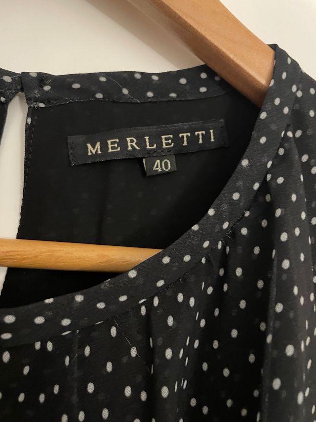 Vestido MERLETTI Negro Lunares Talla L