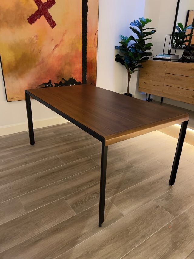 Mesa de comedor extensible madera y metal