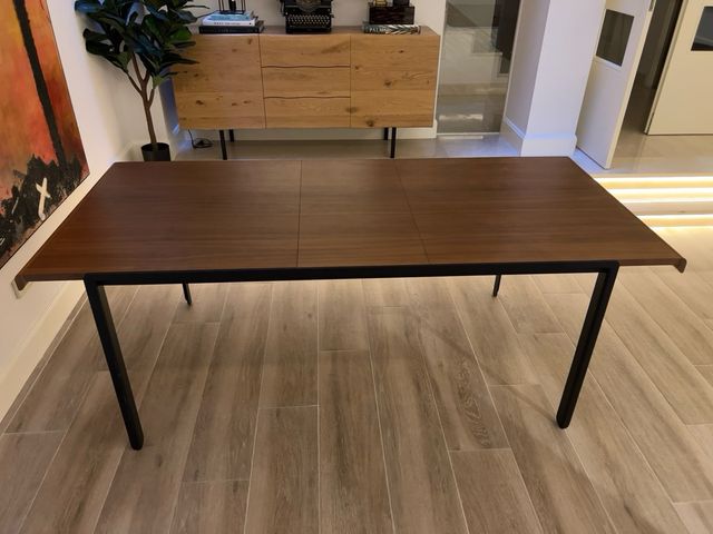Mesa de comedor extensible madera y metal