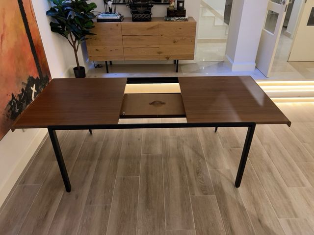 Mesa de comedor extensible madera y metal