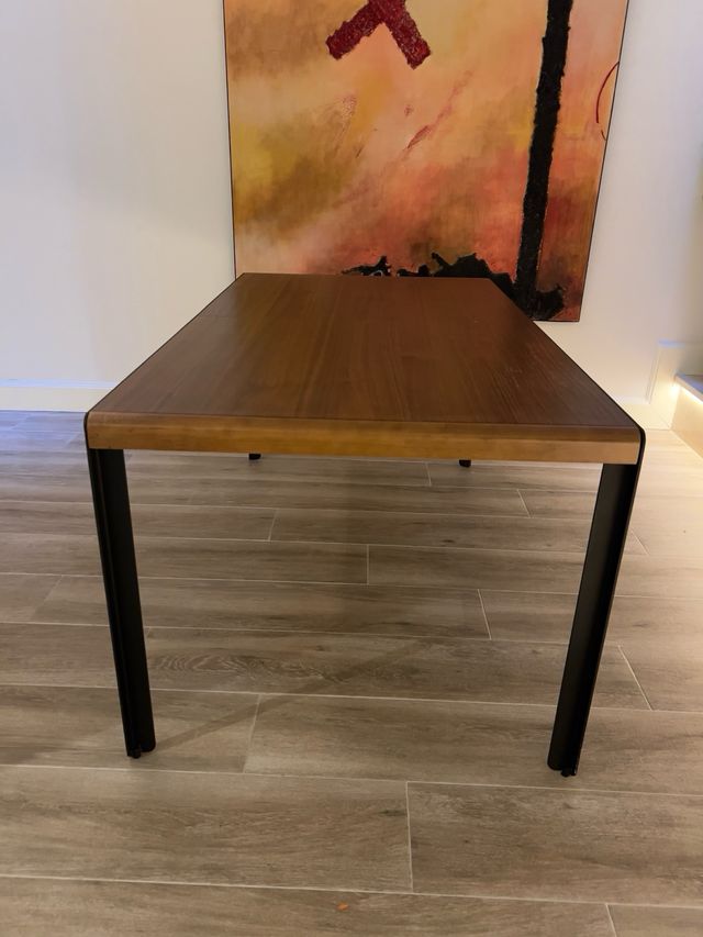 Mesa de comedor extensible madera y metal
