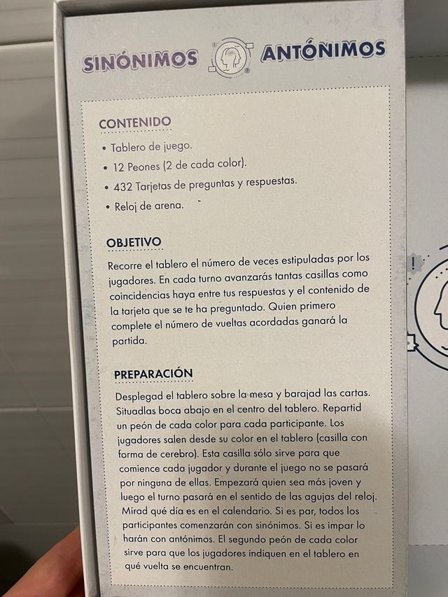Juego de mesa Sinónimos y Antónimos