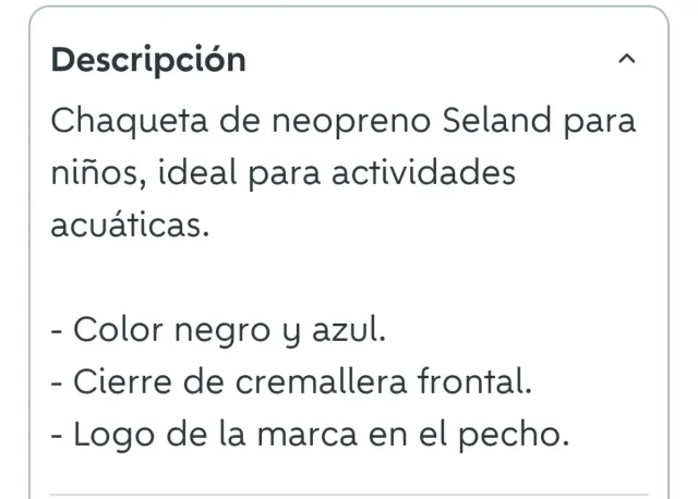 Neopreno infantil Seland