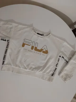 Sudadera Fila Blanca Logo Estampado