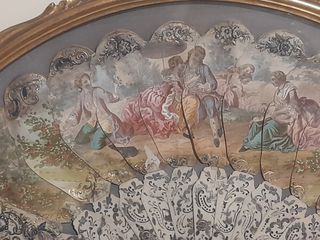 Ventaglio antico con ventagliera dorata