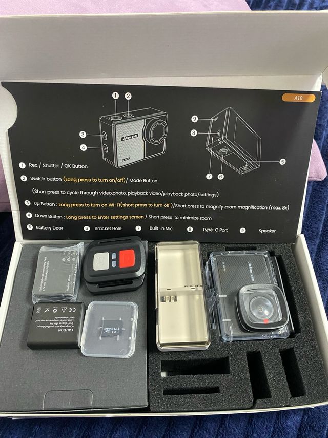 Cámara Deportiva 4K60FPS + Tarjeta 64GB