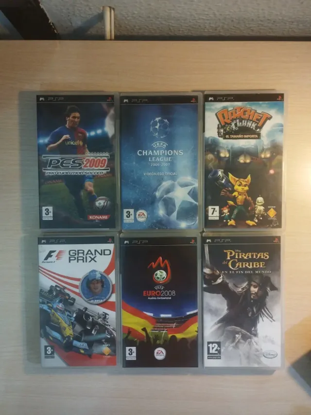 Lote 6 juegos PSP: PES 2009, Ratchet & Clank, etc.