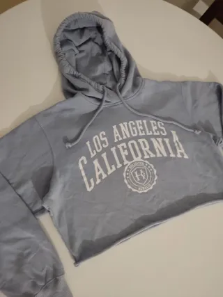 Sudadera Hollister Corta Azul Talla S