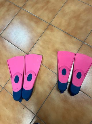Aletas natación niños rosa y azul talla 30 y 34