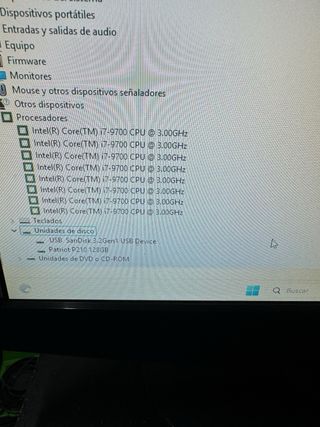 Ordenador i7 9700 8GB/128GB SSD