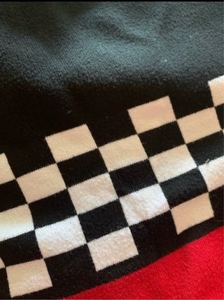 Jersey cuadros blanco y negro/rojo