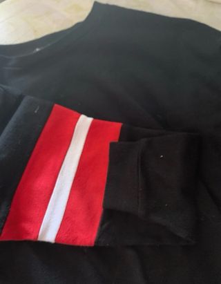 Jersey cuadros blanco y negro/rojo