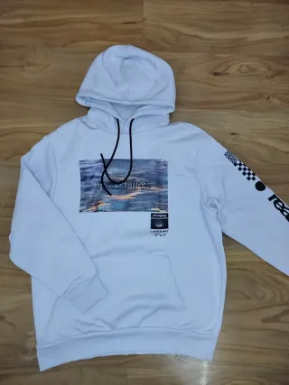 Sudadera Bershka Blanca con Estampado