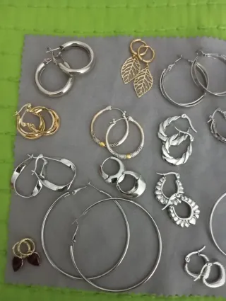 Lote de 15 pares de pendientes acero quirúrgico