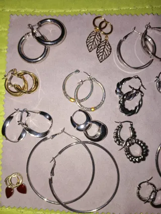 Lote de 15 pares de pendientes acero quirúrgico