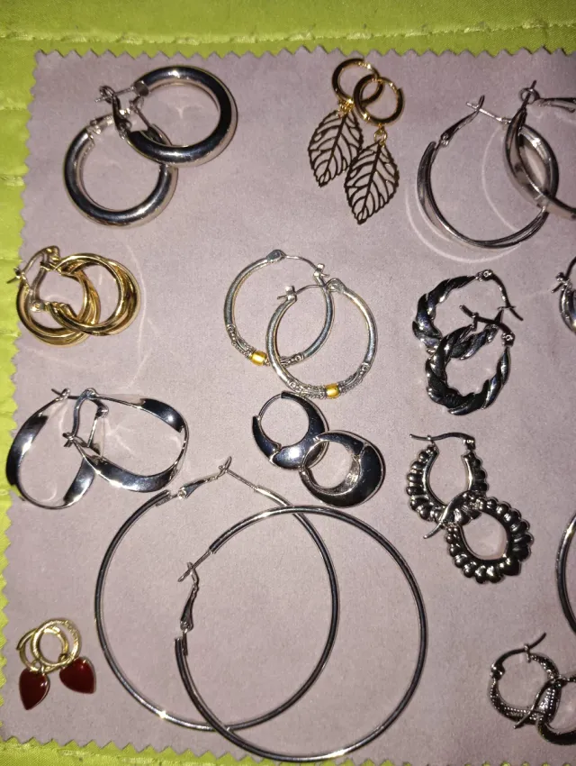 Lote de 15 pares de pendientes acero quirúrgico