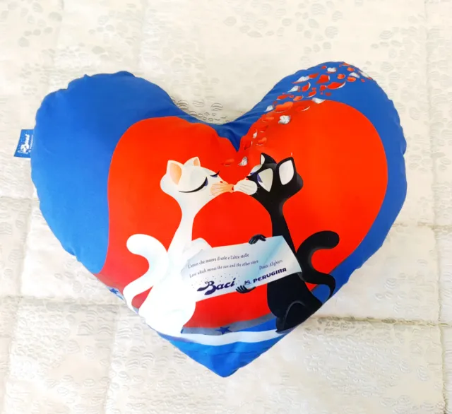 Cuscino a cuore Perugina Baci gatti