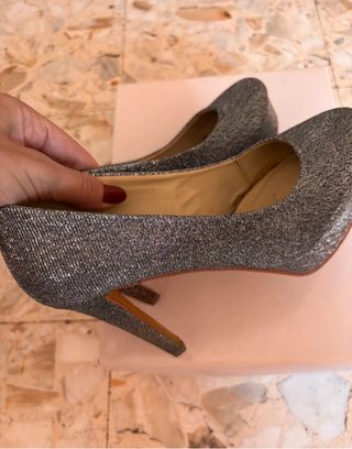 Scarpe donna con tacco argento