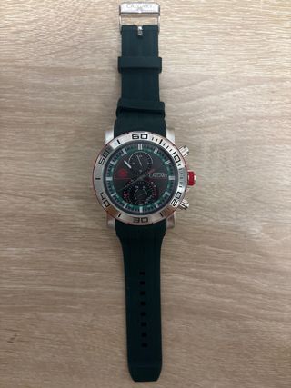 Reloj Calgary Plata Correa Verde Nuevo