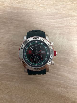 Reloj Calgary Plata Correa Verde Nuevo