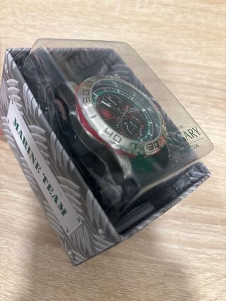 Reloj Calgary Plata Correa Verde Nuevo