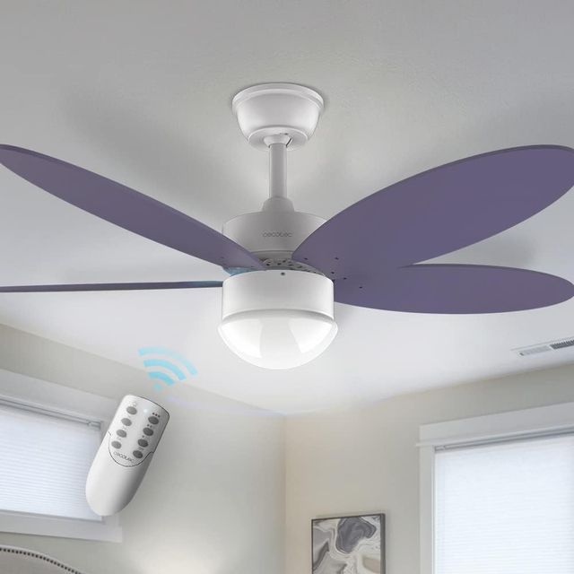 Ventilador de Teto com Luz Roxa/Branco Cetotec