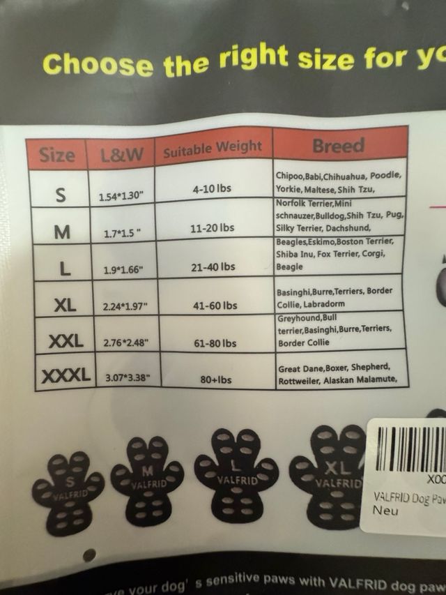 Protector de Patas para Perro VALFRID Talla S