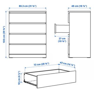 MALM Ikea Cassettiera in legno