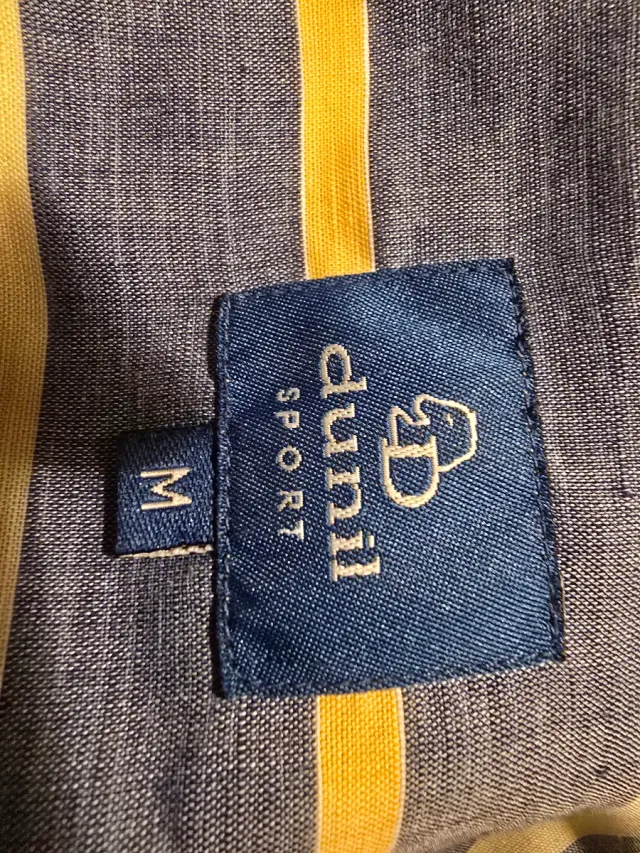 Camisa Dunil Sport Riscas Azul e Amarelo Tamanho M