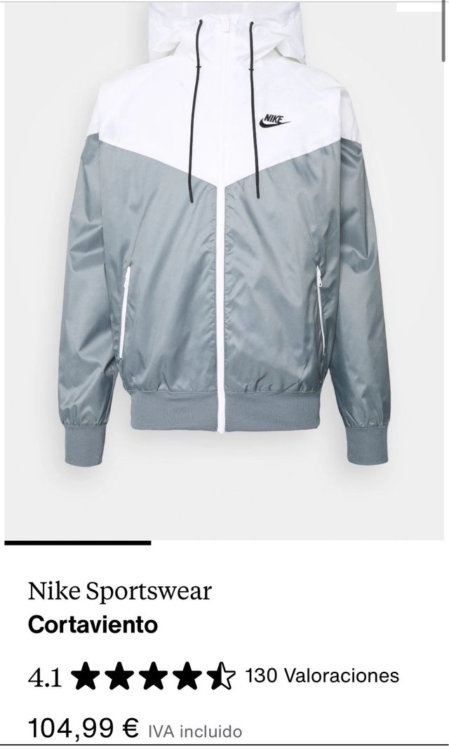 Chaqueta Nike Gris y Blanca con Capucha