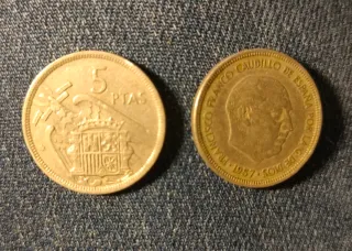2 Monedas 5 Pesetas España