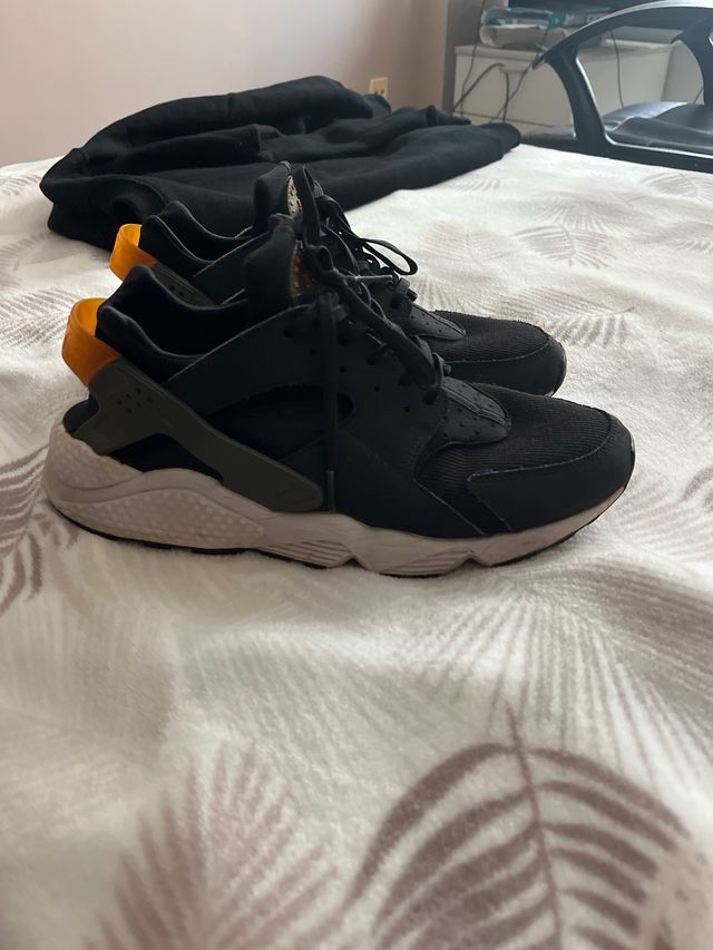 Nike Air Huarache Hombre Talla 46 Negro Naranja
