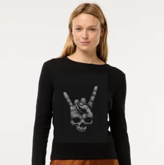   10 Camisetas Variadas negra manga larga calavera