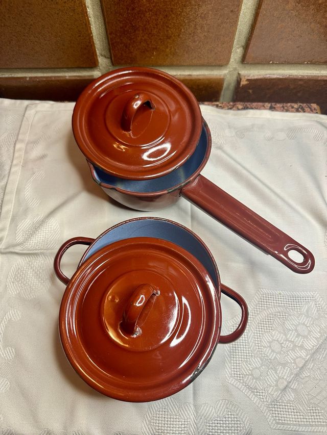 Lote 2 cazuelas esmaltadas vintage