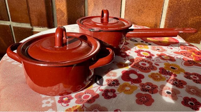 Lote 2 cazuelas esmaltadas vintage
